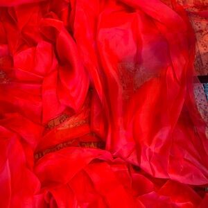 Cherry Red Silk Organza Fabric